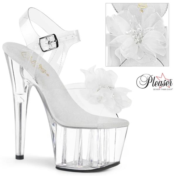 Pleaser プリーザー キャバ ヒール サンダル 厚底 18 cm ヒール クリア 白 ホワイト...
