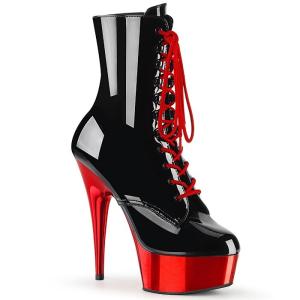 【新品】Pleaser プリーザー 高さ20cmヒールブーツ 黒赤 36 Pleaser（プリーザー） 20cm ヒール 厚底 サイハイブーツ ニーハイ