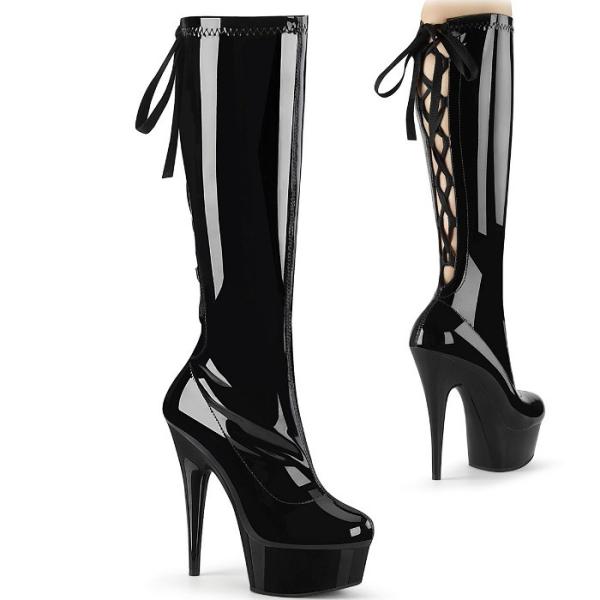 ロングブーツ 厚底 Pleaser プリーザー ブーツ 15 cm ヒール ハイヒール レースアップ...