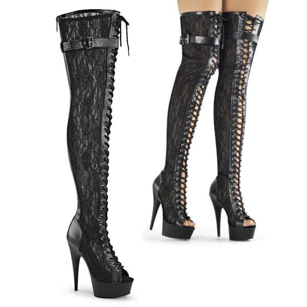 ニーハイブーツ サイハイブーツ 厚底 Pleaser プリーザー 15 cm ヒール ブーツサンダル...