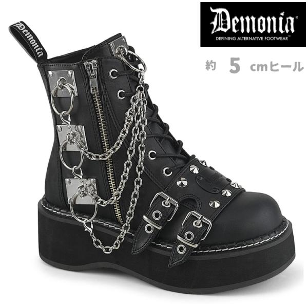 demonia デモニア 厚底 ブーツ アンクルブーツ ショートブーツ 厚底 5cm プラットフォー...