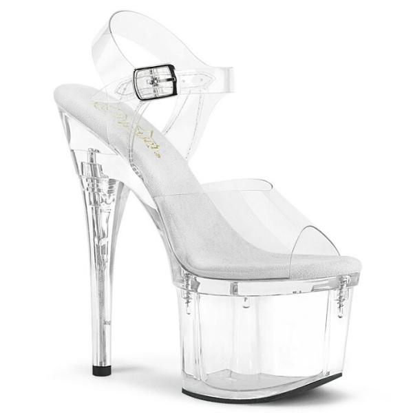 キャバ サンダル 厚底 Pleaser プリーザー 18 cm ヒール ハイヒール ピンヒール クリ...