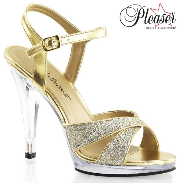 キャバ ヒール サンダル Pleaser プリーザー 11 cm 12 センチ ヒール 金 ゴールド...
