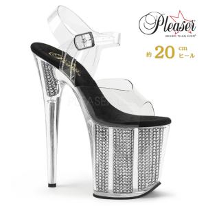 Pleaser（プリーザー） 18 cm ヒール サンダル 厚底 クリア 青 ブルー