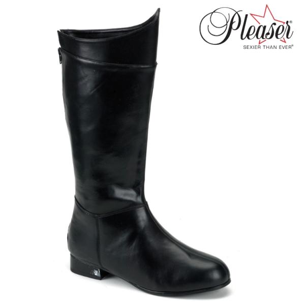 Pleaser プリーザー メンズ ロングブーツ ワイドな筒周り プラスサイズ バックジッパー 2....