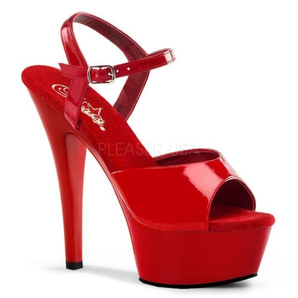 キャバ ヒール サンダル 厚底 Pleaser プリーザー 15 cm ヒール 赤 レッド エナメル...