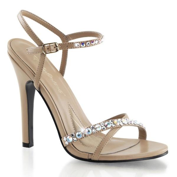 Pleaser プリーザー サンダル 11.5 cm ヒール ベージュ ラインストーン付き アンクル...