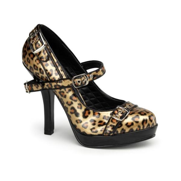 Pleaser プリーザー パンプス 11.5cm ヒール 金色 ゴールド チーター柄 アニマル柄 ...
