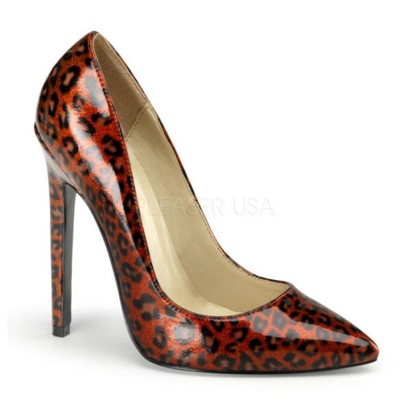 Pleaser プリーザー ハイヒール パンプス 赤 レッド ヒョウ柄 13 cm ヒール レディー...