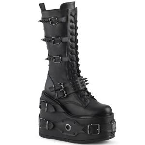 demonia デモニア ミドルブーツ 厚底 14cm ヒール 黒 ブラック