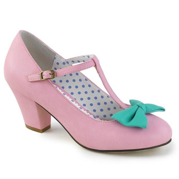 Pleaser プリーザー ローヒール パンプス 6.5 cm ヒール 低め ピンク ティール 大き...