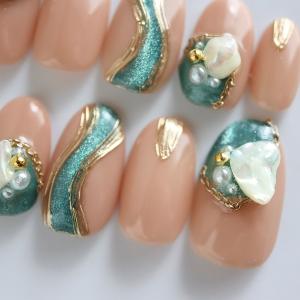 ブラウンマグネットジェルネイルチップ ショートからレギュラー