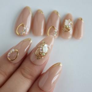 ジェルネイルチップ ハンドメイドネイルチップ 二色対応ブラウン