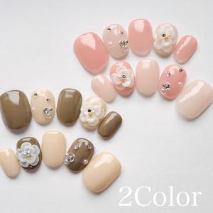 ジェルネイルチップ 付け爪 ショート ロング ベージュブラック