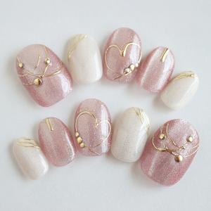 ジェルネイルチップ 付け爪 ショート ロング バレンタインチョコ