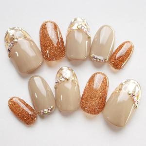 ジェルネイルチップ 付け爪 ショート ロング 白黒金和風ペイント