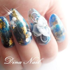 ジェルネイルチップ 和風成人式ブルーエンボスフラワー ショート 成人式 卒業式 着物 和装 和風 前撮り 七五三 付け爪 つけ爪 ネイルチップ El160 Dinaネイル 通販 Yahoo ショッピング