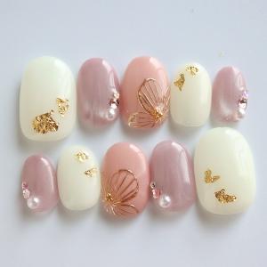 ジェルネイルチップ マグネットビジュー ネイルチップ 付け爪 : DINA