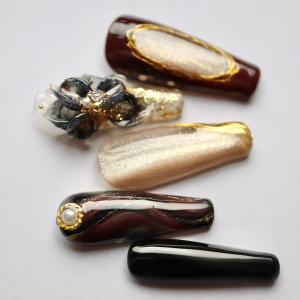 ネイルチップ パールホワイトフラワーペイント 結婚式 ウェディング ブライダル ショートからレギュラーオーバルまで長さが選べるデザインつけ爪 G10 Dinaネイル 通販 Yahoo ショッピング