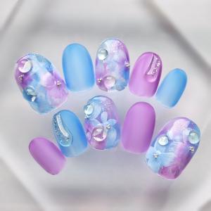 ジェルネイルチップ ペディキュア フットネイル 3色対応 ブルー