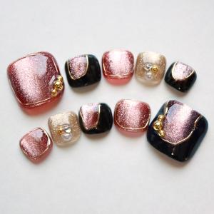 ジェルネイルチップ ペディキュア フットネイル パープルマグネット