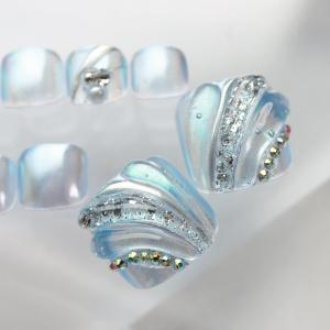 ジェルネイル フットネイルチップ マットニュアンスグレージュ