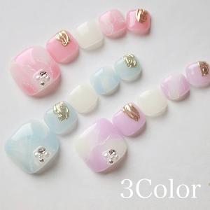 ジェルネイルチップ ペディキュア フットネイル パープル