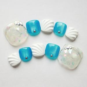 ジェルネイルチップ ペディキュア フットネイル 足用ネイルチップ 付け