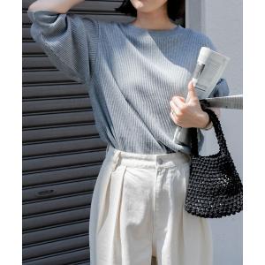 tシャツ Tシャツ FORK＆SPOON　変形ワッフルギャザースリーブプルオーバー