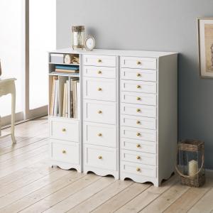 子供部屋 ベビー用品 収納 A4 パソコン 引き出し 付 日本製 すき間収納 シャビーシック シャビーシック風書類多段チェスト チェスト10段 BS0871