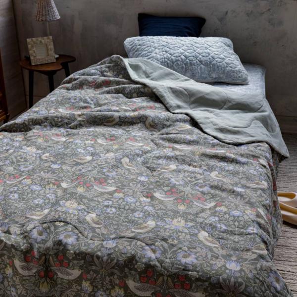 V&amp;A いちご泥棒 麻わた入り本麻肌掛け布団 シングル 560501