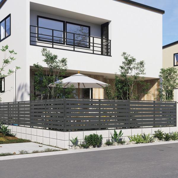 メッシュフェンス専用簡単取付目隠しルーバー 高さ80cm ブロックあり 1枚 G01716