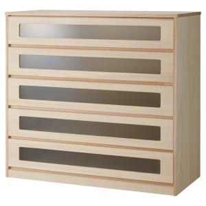 ブティックのような モダン桐クローゼットチェスト 幅100cm・5段 衣類収納 押入れ クローゼット収納 633040