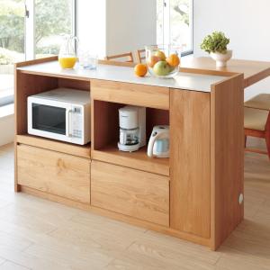 dinos（ディノス） アルダー天然木人工大理石トップ 間仕切り家電収納