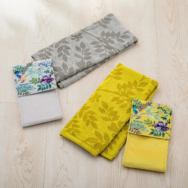 デザイナーズ・ギルド〈ポーセリン〉タオル（約34cm×80cm）・ペーパーホルダーカバーセット トイ...