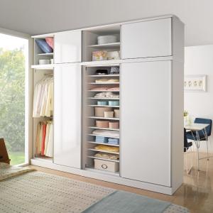 引き戸間仕切りワードローブ ハンガータイプ・幅118cm リビング収納 パーテーション 間仕切り 632346