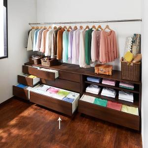 ≪幅100奥行35高さ72cm≫ クローゼットスペースをより美しく、より有効利用できる収納シリーズ フルスライドチェスト 衣類収納 押入れ クローゼット収納 689612