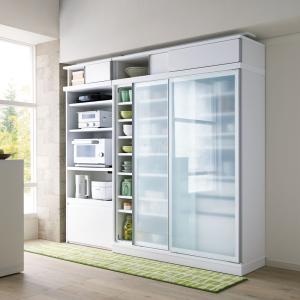 はぴこ　ディノス　家具　　　　　　　　　　　　　 ホワイト大型スライド式 dinos（ディノス） 狭いキッチンでも広々使える引き戸式大型パントリー