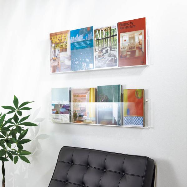 ≪幅60cm≫ レコードや写真集を壁に飾れる アクリルマガレコウォールラック 小物収納 フリーボック...