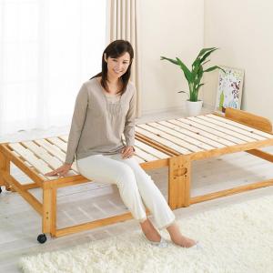 ベッド ベッドフレーム 折りたたみベッド 国産材 畳 日本製 ひのき すのこ 折りたたみ式ひのきすのこベッド シングルハイ 822103｜dinos-kagu
