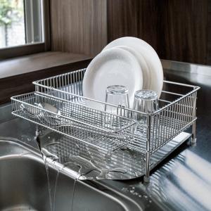 dinos（ディノス） la base/ラバーゼ ステンレス水切りかごセット 縦