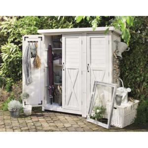 庫 物置 3つ扉シンプル木製収納庫 G39205