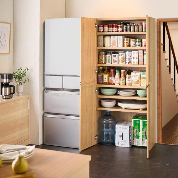 ≪幅80cm≫ 「収納を本気で考えた」棚板頑丈パントリー 奥行39.4cm高さ180cm 下駄箱 玄...