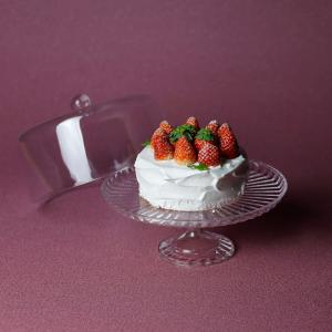 洋食器 耐熱 ガラス ≪Lサイズ≫ ケーキスタンド＆ドーム WE1421｜dinos-kagu