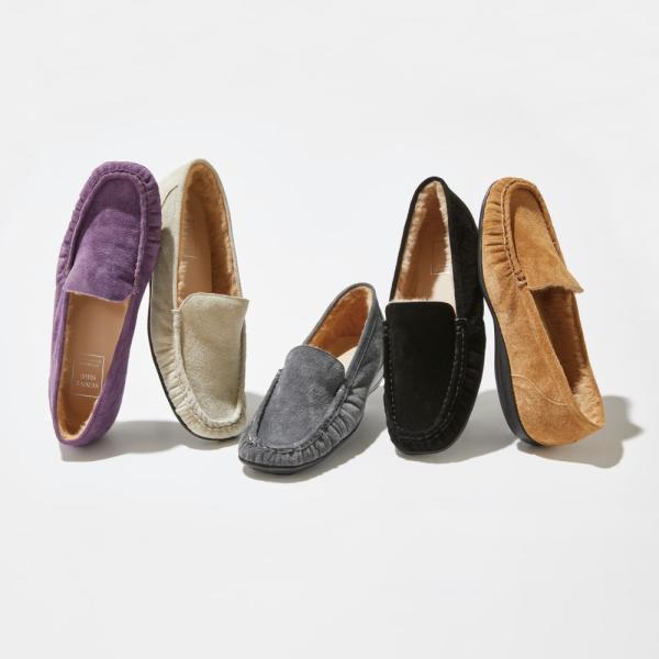 AQUALEATHER（R）/アクアレザー ふわふわボアモカシン スニーカー コンフォートシューズ ...