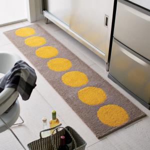 ≪約50cm×240cm≫抗菌防臭加工ドット柄 キッチンマット カーペット ラグ マット キッチンマット H95026 ディノス