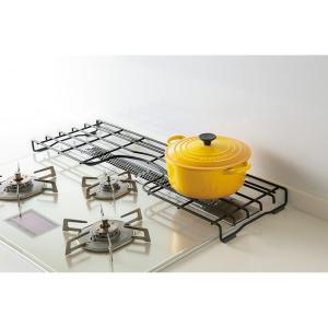 耐荷重20kgのホーロー加工のコンロ奥ラック コンロ幅60cm用 キッチン用品収納 コンロ周り収納 653007 ディノス