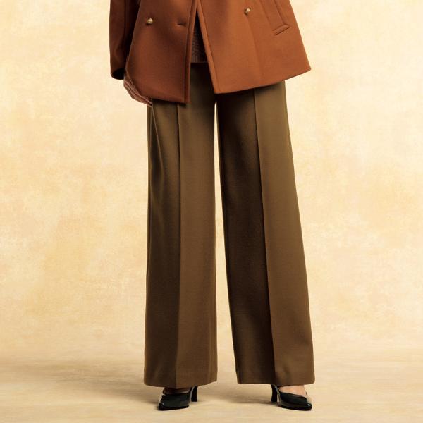 ≪股下丈74cm≫ ウールボタニー セミワイドパンツ パンツ ワイドパンツ 125804