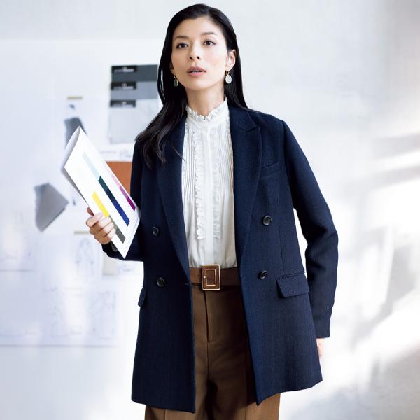 イタリア素材 ウールコットン ヘリンボーン ジャケット ジャケット テーラードジャケット 12460...