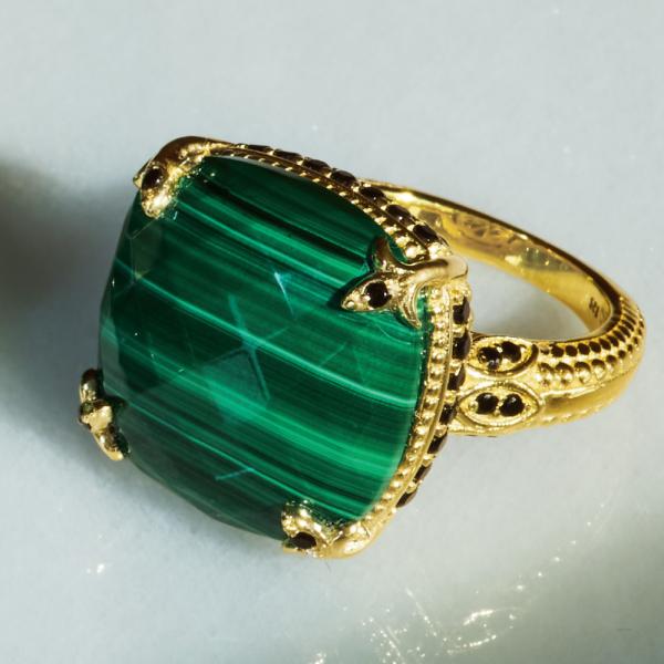 Hilary Joy Couture/ヒラリージョイ SV マラカイト リング ジュエリー アクセサ...